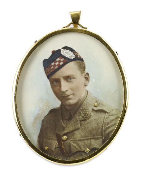 Appraisal: Sir Harry Lauder interest - Portrait miniature of Captain John