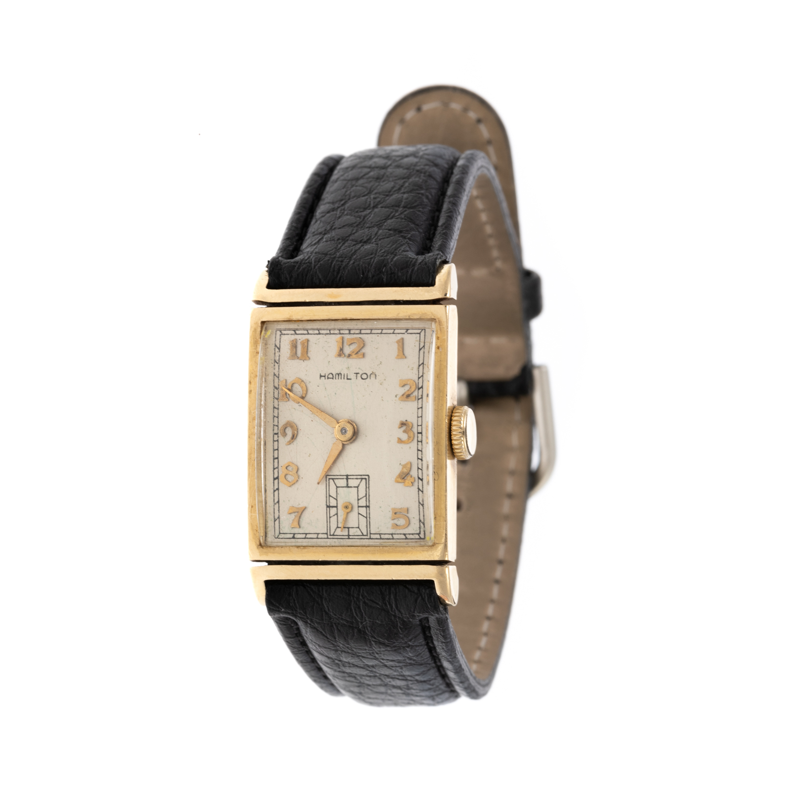 Appraisal: A VINTAGE HAMILTON WRISTWATCH IN K K yellow gold Hamilton