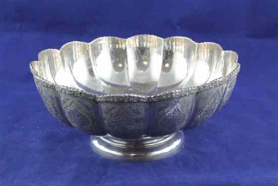 Appraisal: A th century Persian silver bowl of fluted circular form