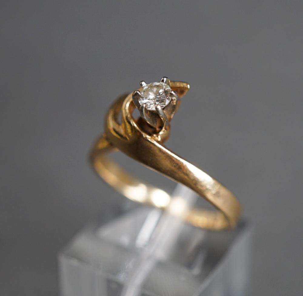 Appraisal: -KARAT YELLOW-GOLD AND DIAMOND RING GROSS DWT SIZE -Karat Yellow-Gold