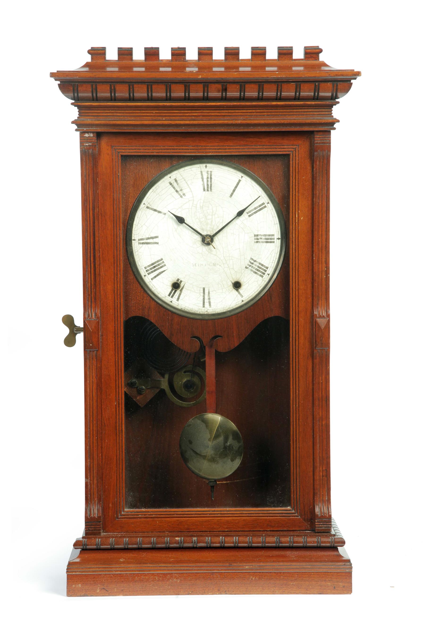 Appraisal: SETH THOMAS GARFIELD KEY-WIND MANTEL CLOCK American th quarter- th