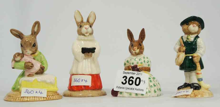 Appraisal: Royal Doulton Bunnykins Figures School Days DB Busy Needles DB