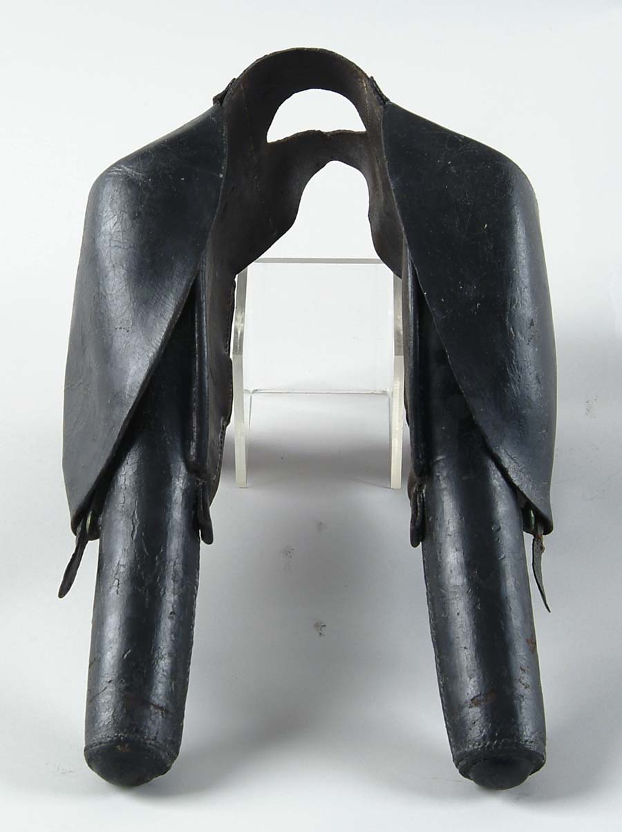 Appraisal: PAIR OF DRAGOON SADDLE HOLSTERS No markings There are tubes