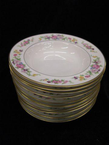 Appraisal: Lamberton China Soup Bowls fine floral gold trim Virginia pattern