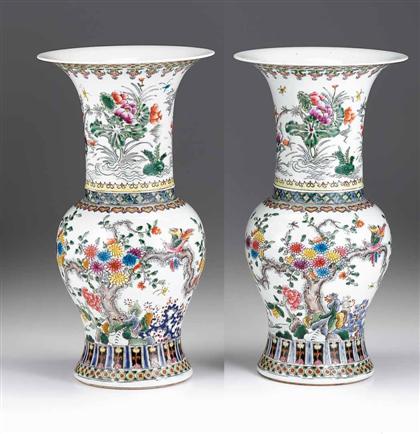 Appraisal: Pair of Chinese porcelain doucai baluster vases kangxi marks th