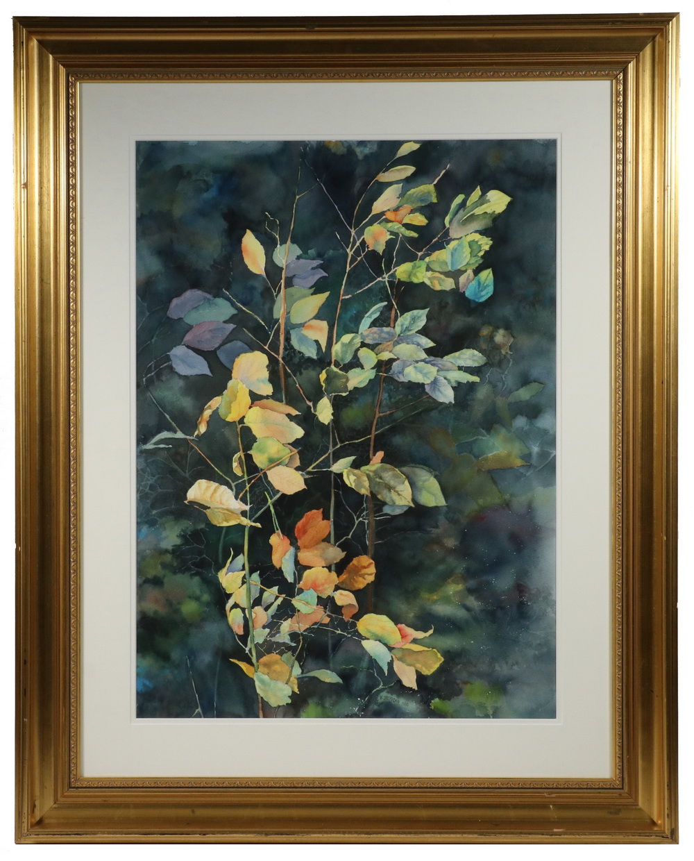 Appraisal: V SHERIDAN US TH C Fall Bushes watercolor on Arches