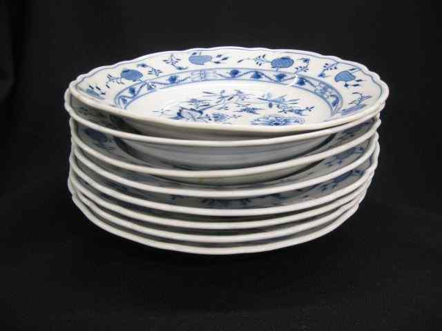 Appraisal: Meissen Blue Onion Porcelain Soup Plates '' excellent