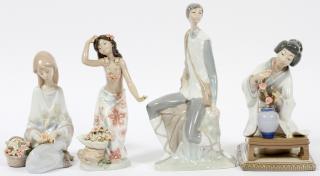 Appraisal: LLADRO PORCELAIN FIGURINES AND NAO FIGURE PCS TOTAL LLADRO PORCELAIN