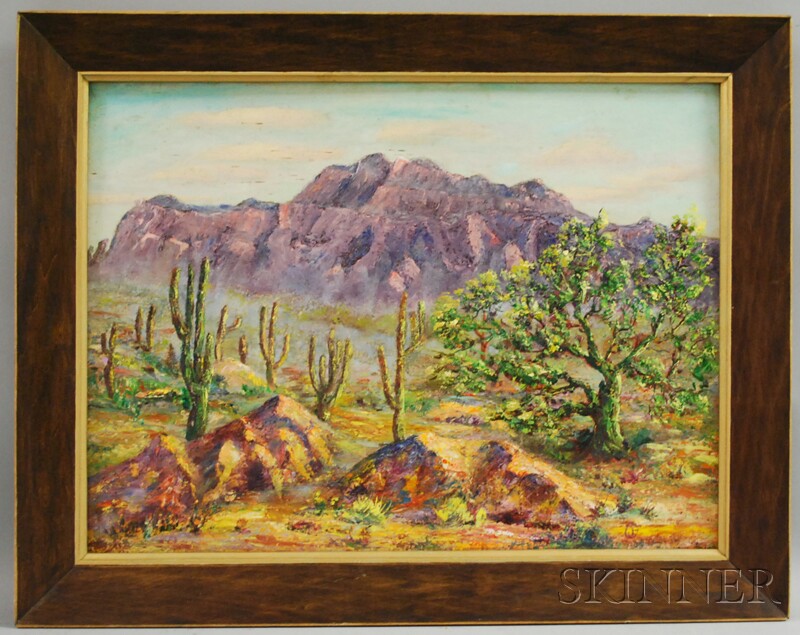 Appraisal: Attributed to Jay Friedline American - Southwestern Landscape Monogrammed JF