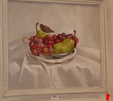 Appraisal: K HARRIS STILL LIFE WITH FRUIT OIL ON BOARD