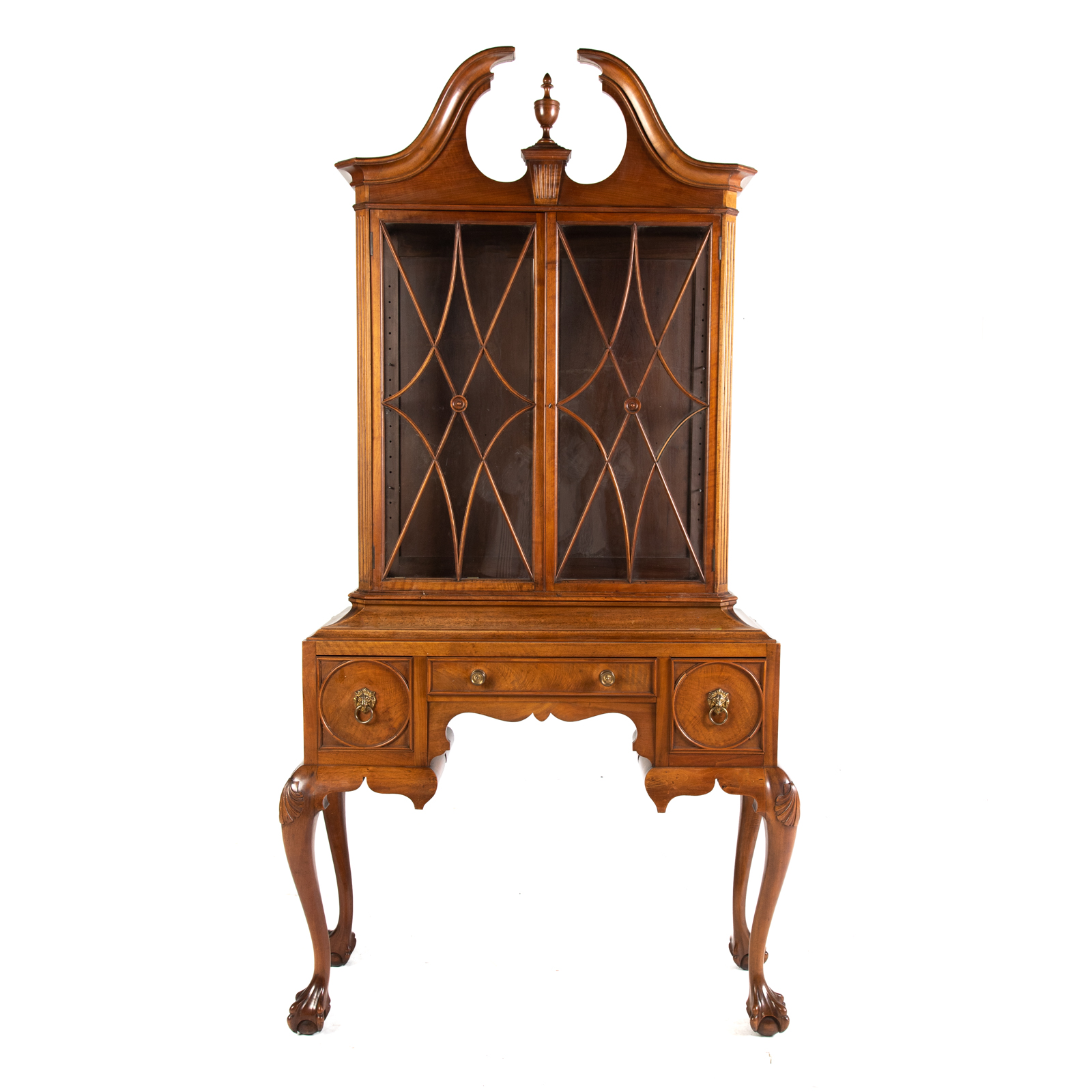 Appraisal: CHIPPENDALE STYLE MAHOGANY SECRETARY th century two-piece cabinet upper case