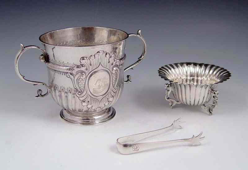 Appraisal: WORLDLY ESTATE PIECE SILVER COLLECTION To include Handled cache pot