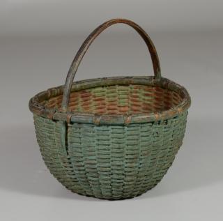 Appraisal: Small Turquoise Painted Basket diameter x h RCA LLC