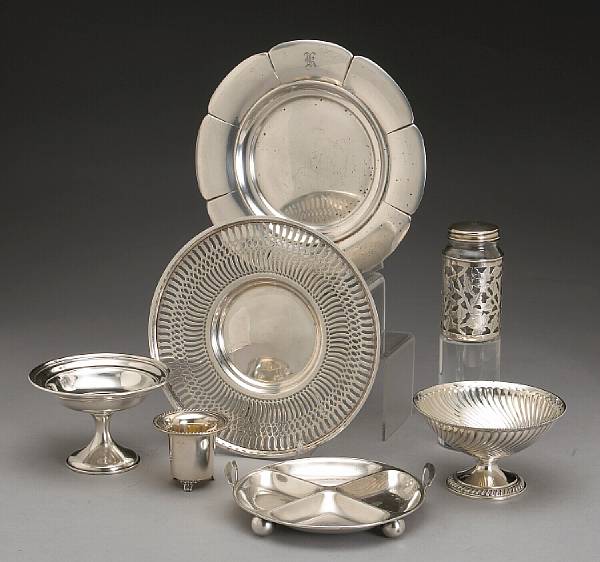 Appraisal: Property of various owners Comprising plate monogrammed K Towle diameter