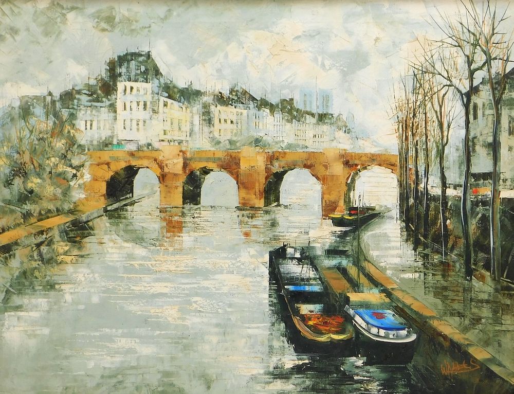 Appraisal: Luc Cossier dit Walles Modern Pont Neuf Painting Luc Cossier