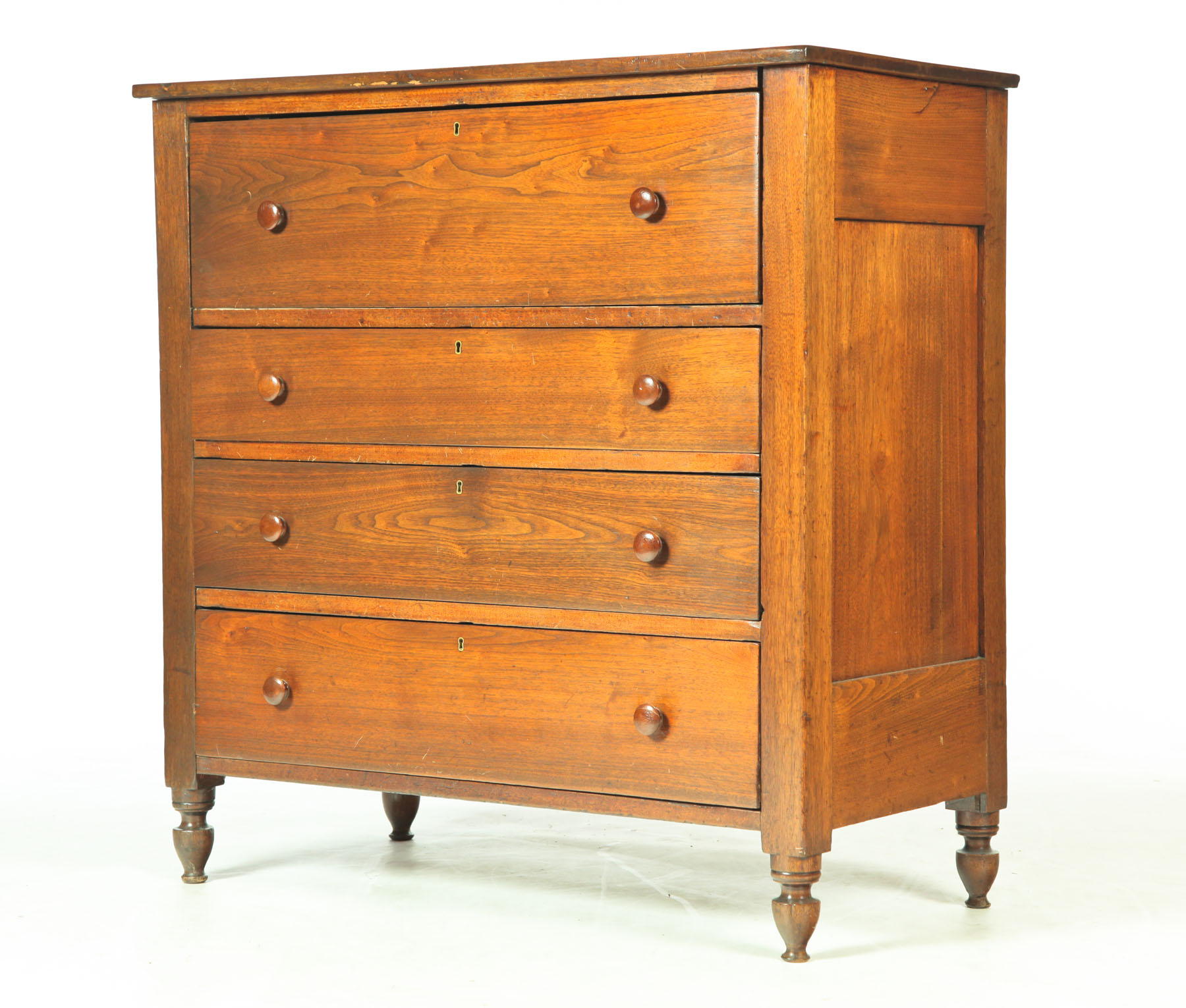 Appraisal: SHERATON CHEST OF DRAWERS American mid th century walnut and