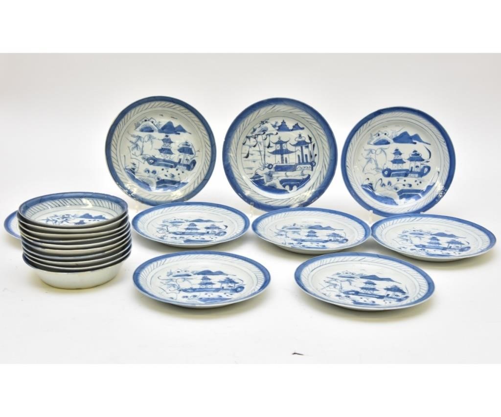 Appraisal: Nine Canton porcelain plates th c dia together with ten