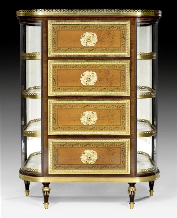 Appraisal: VITRINE SIDEBOARD Louis XVI style stamped E POTEAU RUE DE