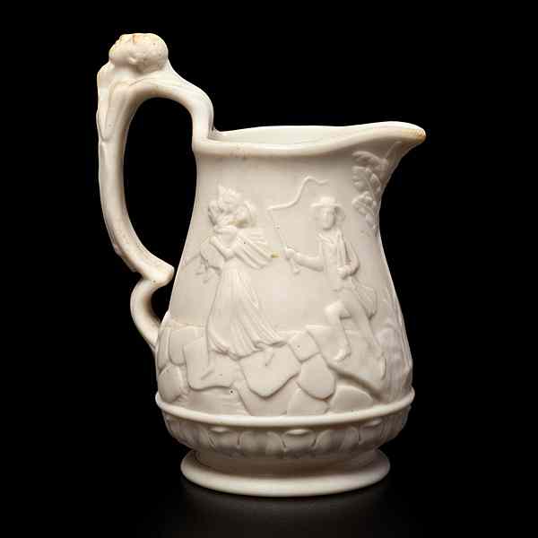 Appraisal: Uncle Tom's Cabin Parian Pitcher A relief molded pitcher displaying