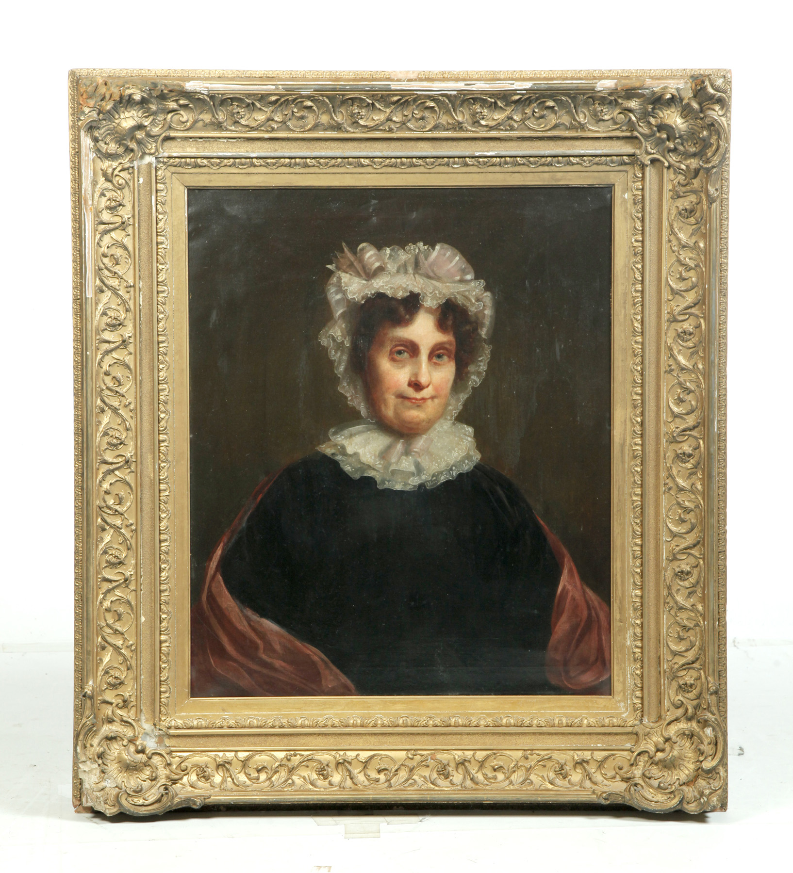 Appraisal: FRAMED OIL ON CANVAS PORTRAIT OF A LADY American mid