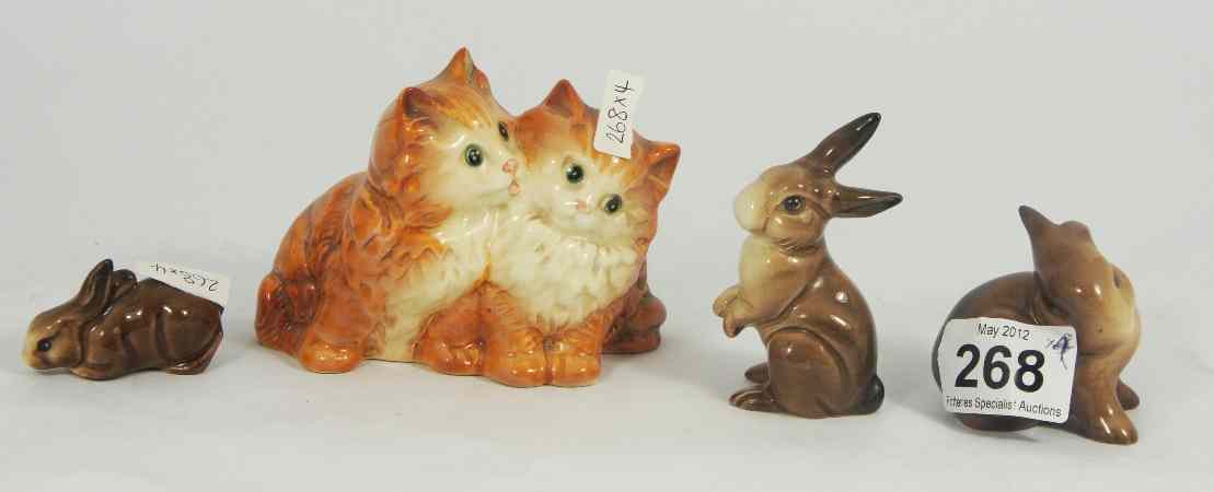 Appraisal: Beswick Persian Kittens Seated - Ginger ears Damaged and Rabbit