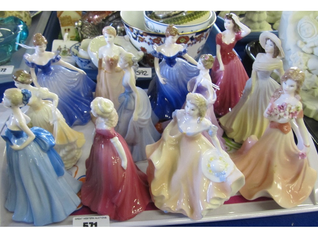 Appraisal: Twelve small Coalport figures of ladies to include Summer Bouquet