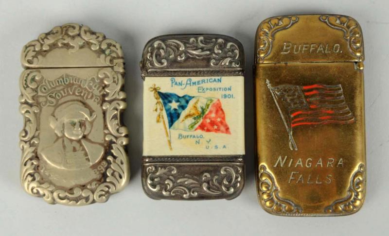 Appraisal: Lot Of World's Fair Match Safes This lot includes on