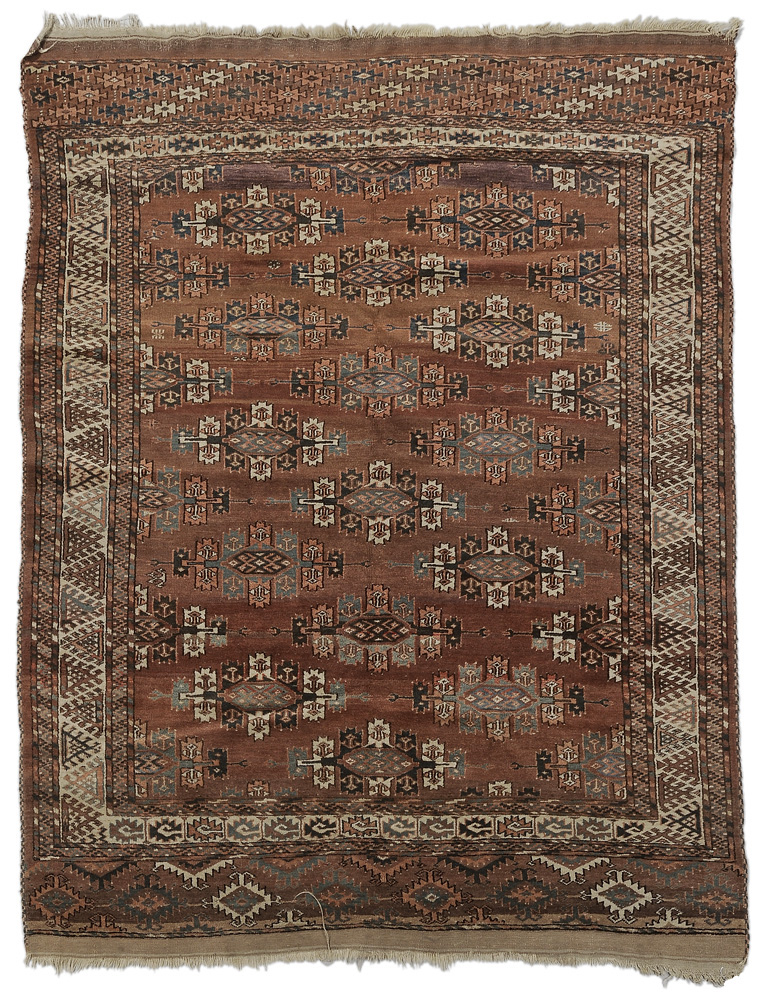 Appraisal: Bokara Rug mid th century rows of geometric designs on