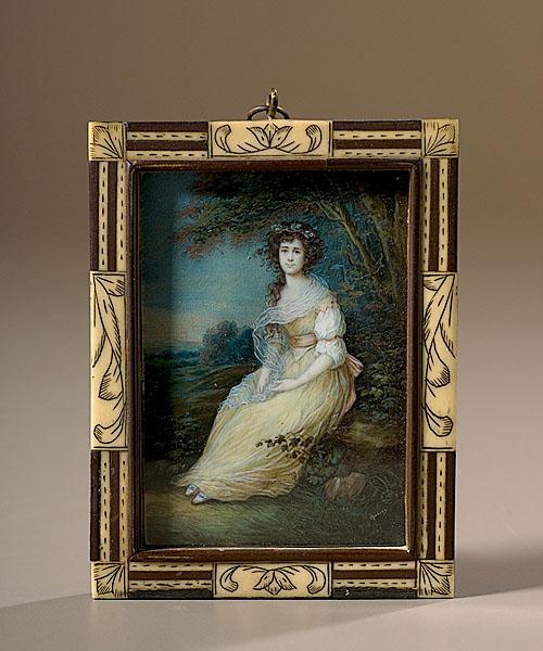 Appraisal: GAINSBOROUGH AFTER PORTRAIT MINIATURE ON IVORY Continental late th century