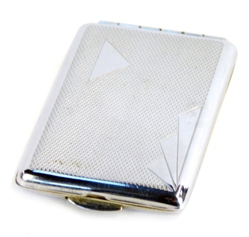 Appraisal: An Art Deco chrome match sleeve case with engine turned