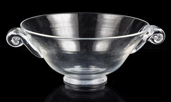 Appraisal: Sale Lot A Steuben Glass Bowl with applied scroll handles