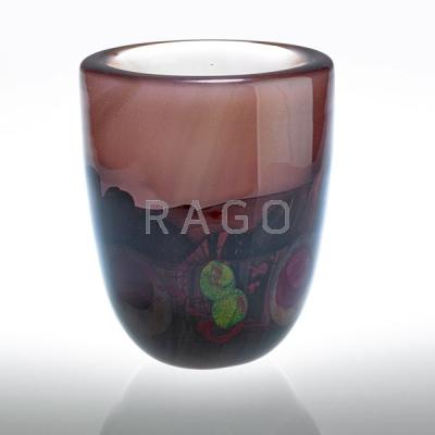 Appraisal: MICHAEL PAVLIK Cased glass vase Condition Report