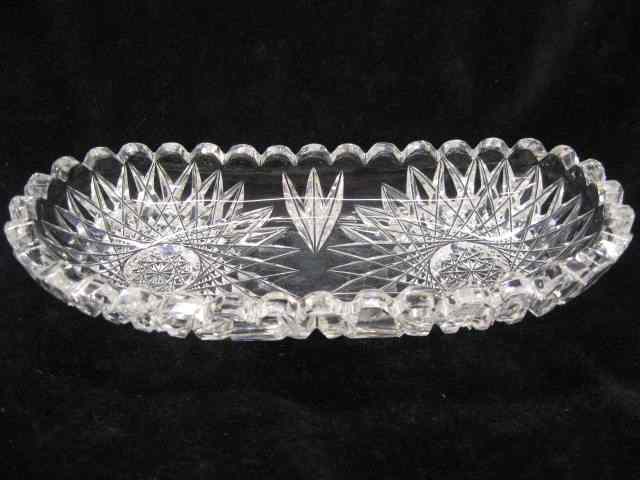 Appraisal: Cut Glass Relish Dish blown-out hobstars brilliant period '' x