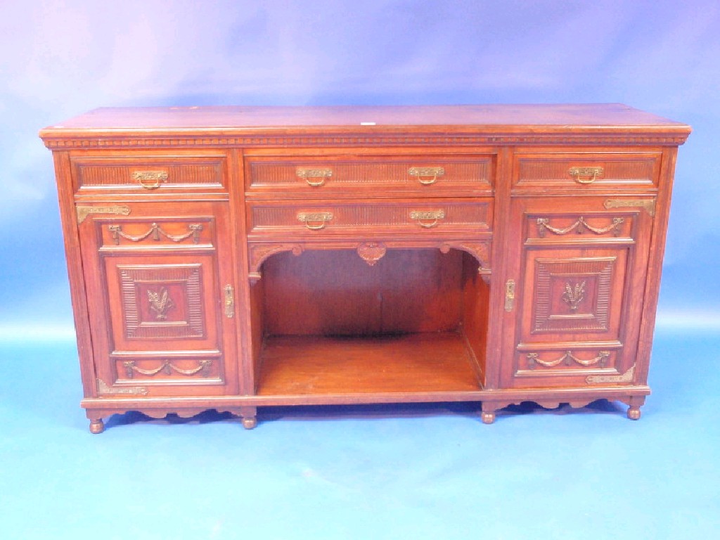 Appraisal: A late Victorian carved walnut dresser base cm wide