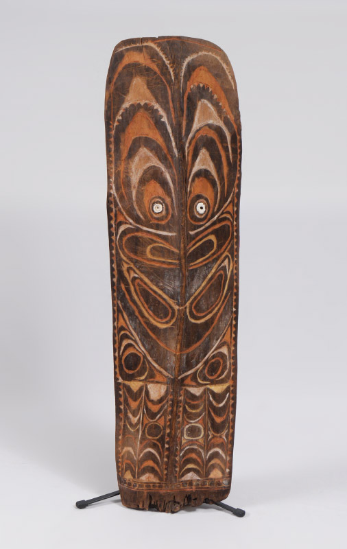 Appraisal: CARVED OCEANIC SEPIK RIVER BOARD MASK Carved and decorated with