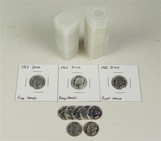 Appraisal: Two Rolls of Proof Silver Roosevelt Dimes One roll of