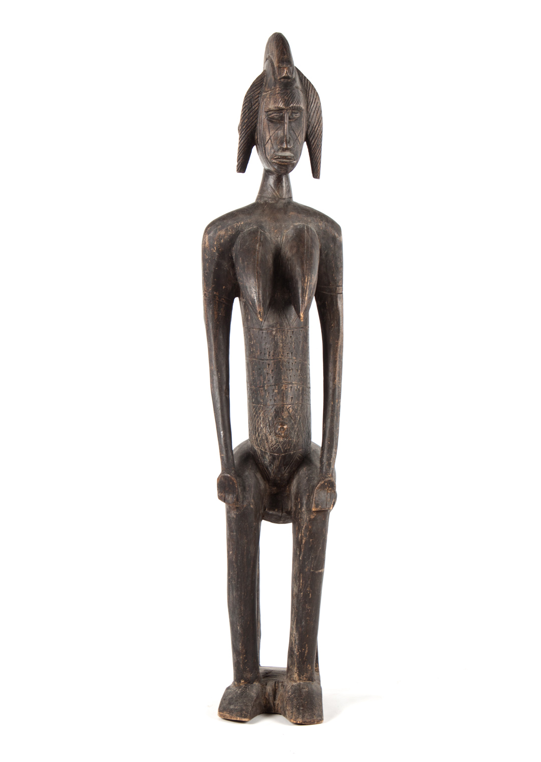 Appraisal: Bambara figure of a seated woman from Mali wood with