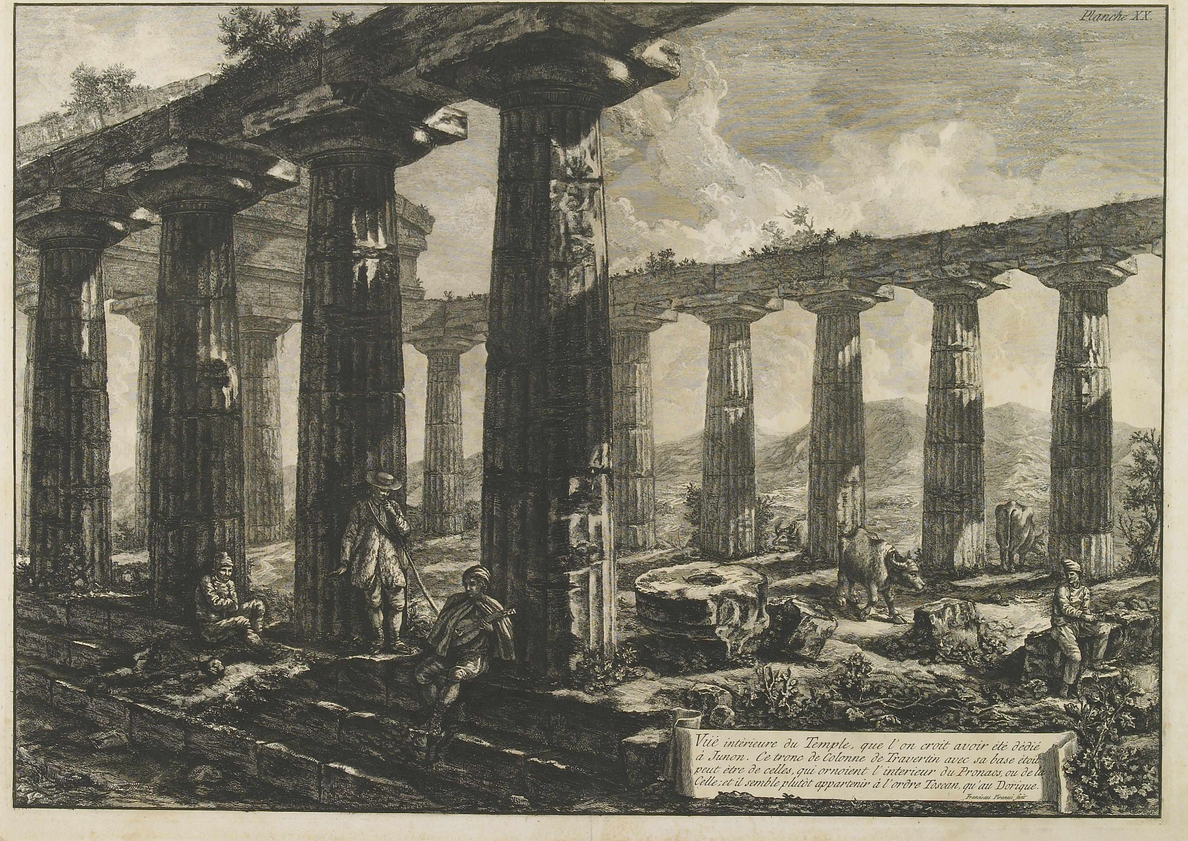 Appraisal: Francesco Piranesi Italian born circa - Vue interieure du Temple