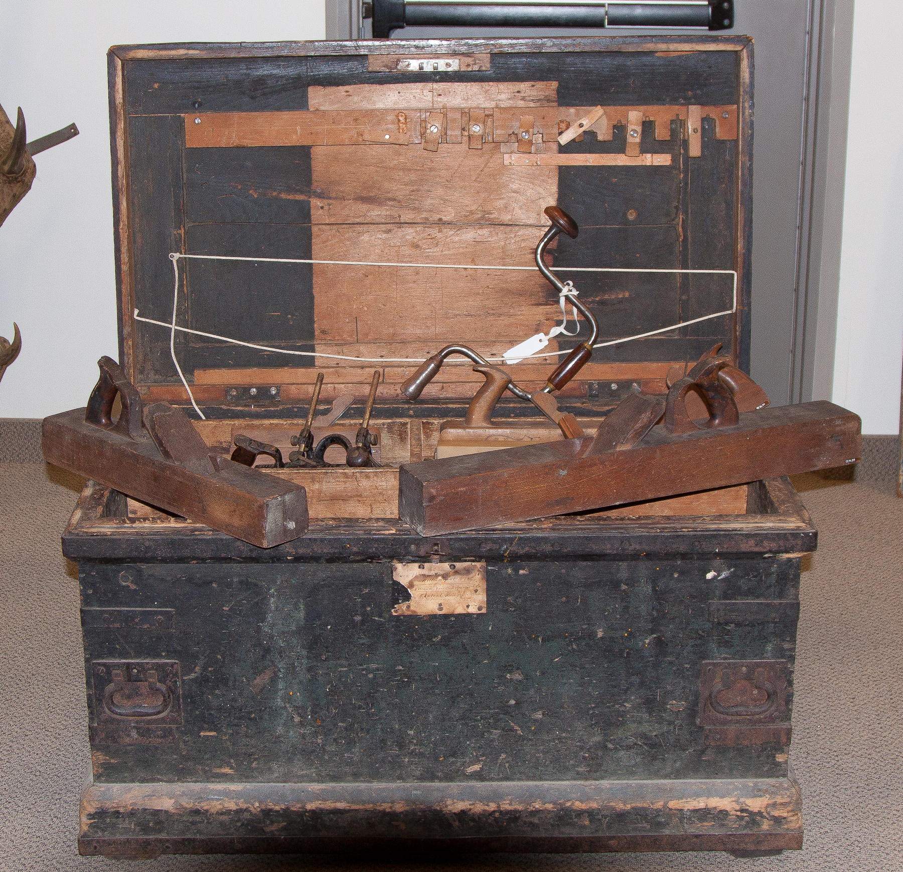 Appraisal: Collection of th Cent Tools Tool Chest Wood planes draw