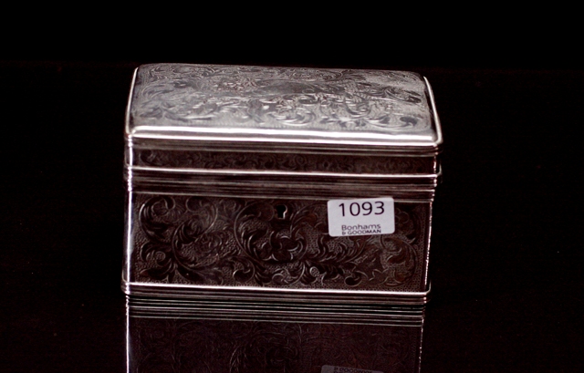 Appraisal: A continental silver plated jewellery box St Petersburg