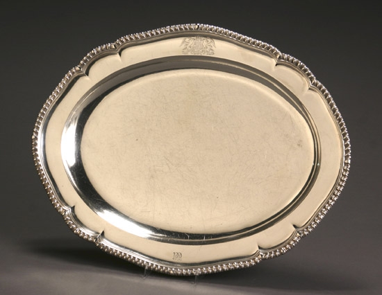 Appraisal: George III Silver Platter Robert Garrard London Having a shaped