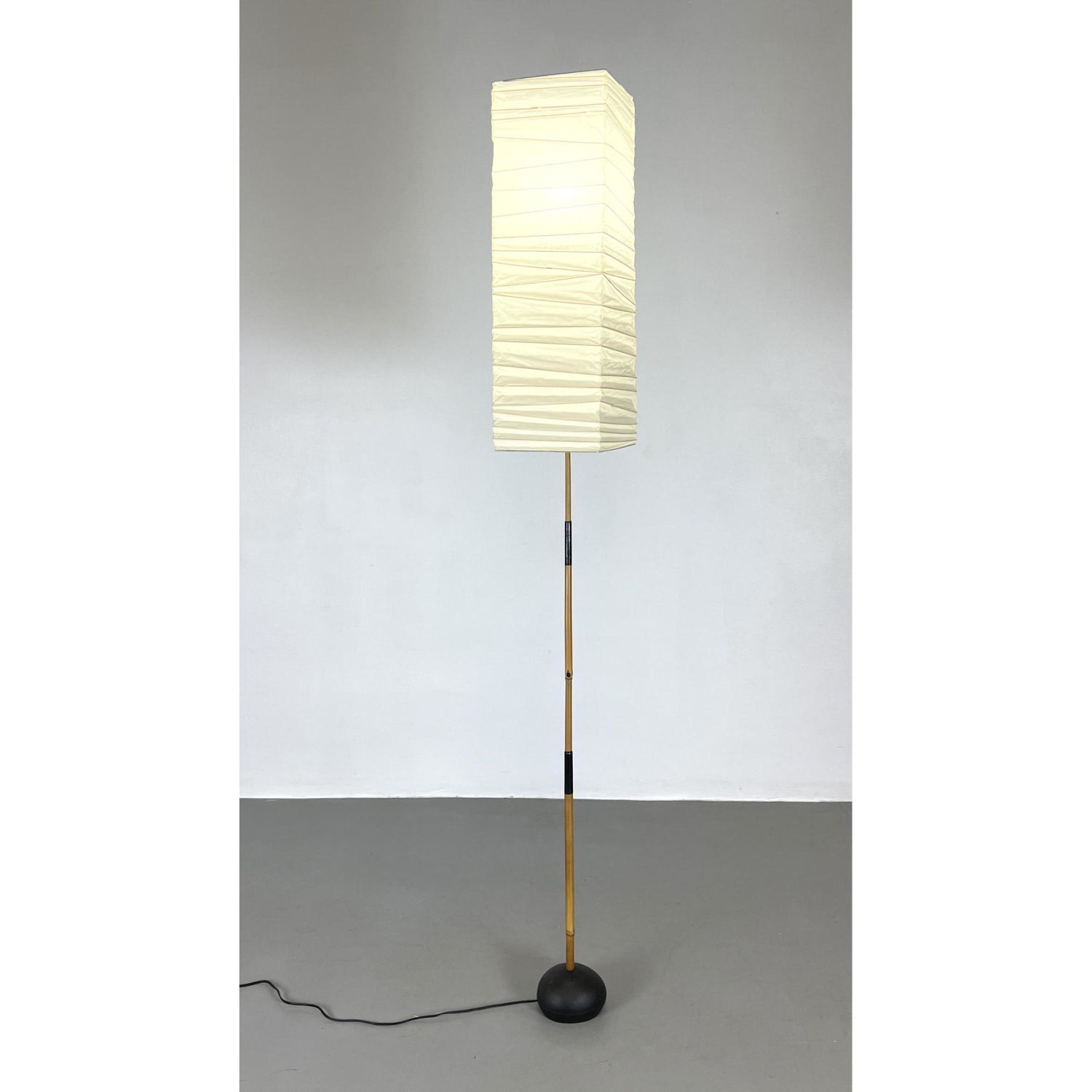 Appraisal: SAMU NOGUCHI Akari Bamboo and Iron Floor Lamp w Rice