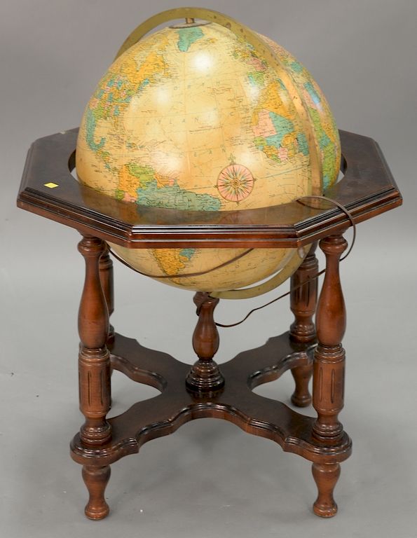 Appraisal: Globe on wood base ht in Globe on wood base