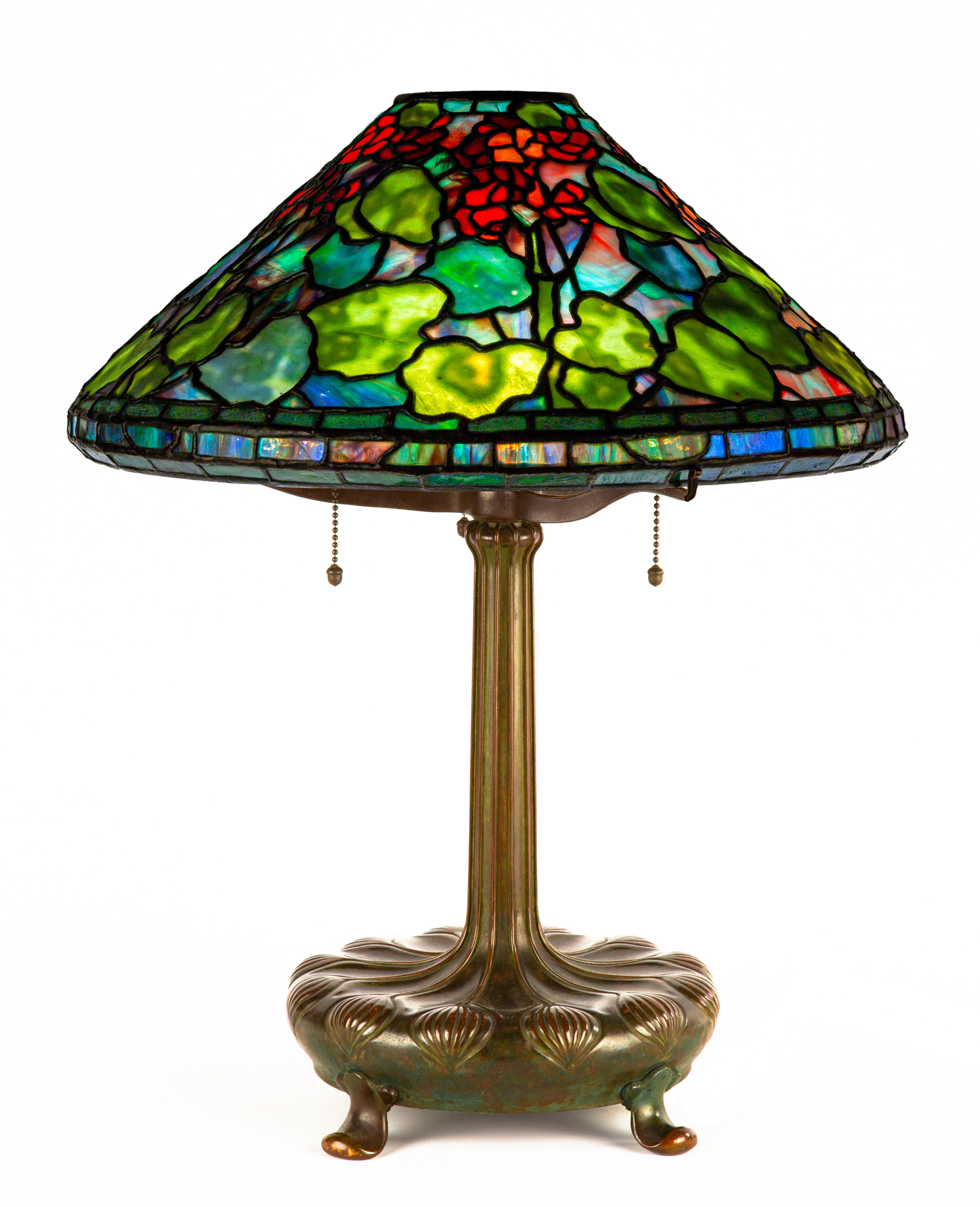 Appraisal: TIFFANY STUDIOS NEW YORK GERANIUM LAMP Early th century Leaded