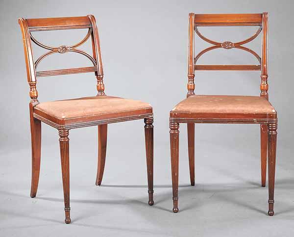 Appraisal: A Pair of Regency Mahogany Side Chairs retailed by Lord