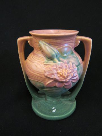 Appraisal: Roseville Water Lily Vase pink handled - excellent