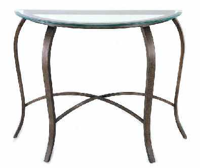 Appraisal: An iron and glass ''Lena'' console executed by Murray's Iron