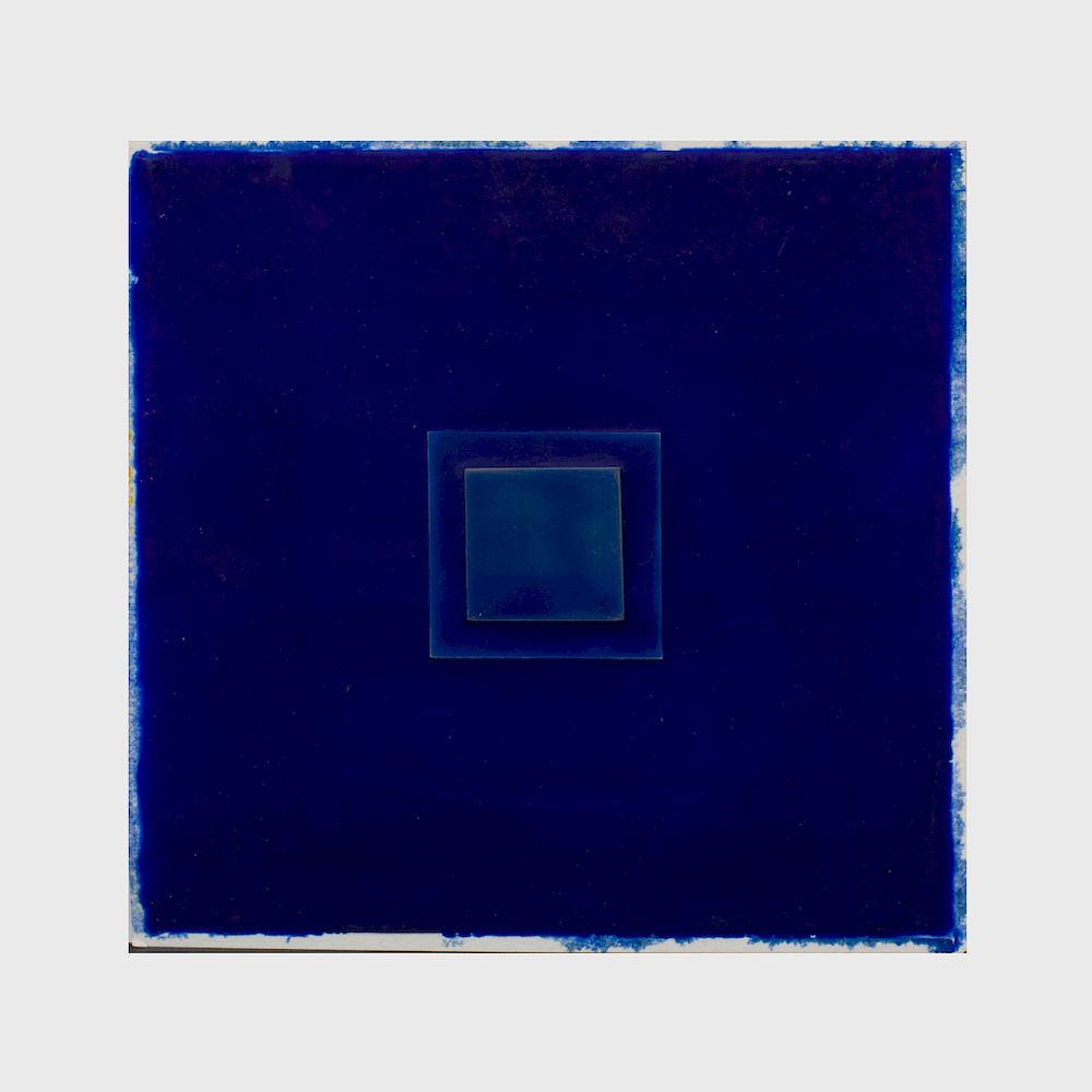 Appraisal: Susana Jaime-Mena Untitled Blue Squares Encaustic on paper signed 'Susana