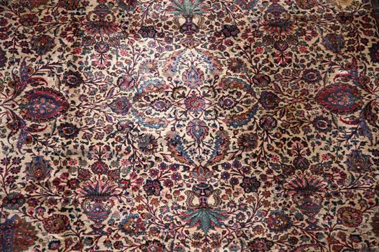 Appraisal: ORIENTAL RUG Room size Meshed ca s Ivory ground Stain