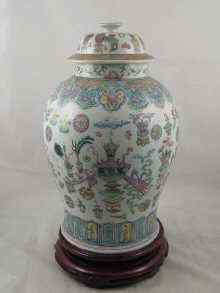 Appraisal: A large Chinese vase and cover decorated with enamelled motifs